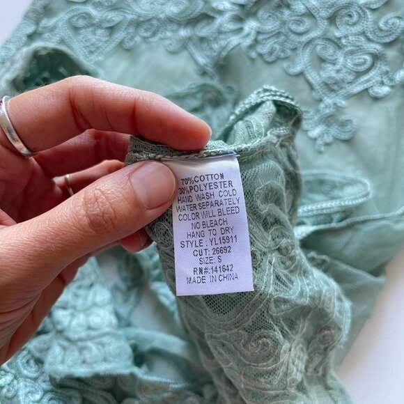 Vintage Y2K Sheer Embroidered Top - Picture 6 of 8